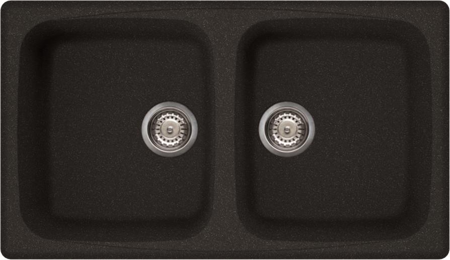 Elleci Master 450 két medencés gránit mosogató, G54 Nero Pietra LGM45054