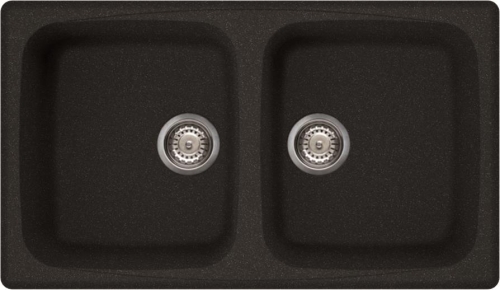Elleci Master 450 két medencés gránit mosogató, G54 Nero Pietra LGM45054