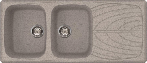 Elleci Master 500 két medence csepegtetővel gránit mosogató, G55 Grigio Pietra LGM50055