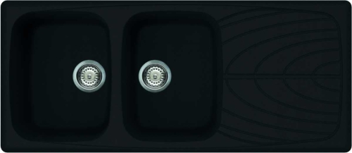 Elleci Master 500 két medence csepegtetővel gránit mosogató, G40 Nero LGM50040