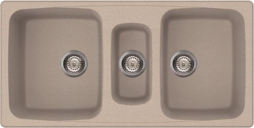 Elleci Master 550 két medence gyümölcsmosóval gránit mosogató, G51 Avena LGM55051