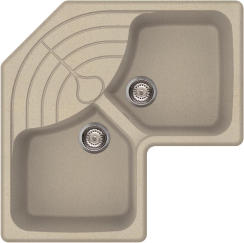 Elleci Master CORNER sarok gránit mosogató, G57 Pietra Vecchia LGMCOR57