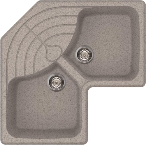 Elleci Master CORNER sarok gránit mosogató, G55 Grigio Pietra LGMCOR55