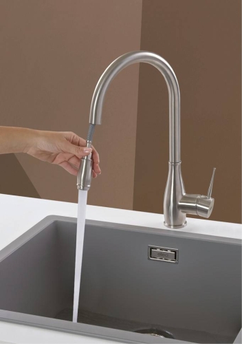 Elleci Neva mosogató csaptelep, inox MIKNEVIN