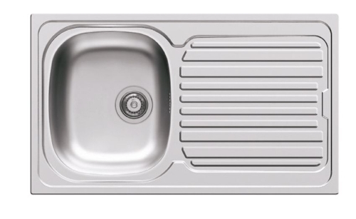 Elleci Osaka 400 SX egy medence csepegtetővel, inox, medence jobb oldalt LIO400SACSX