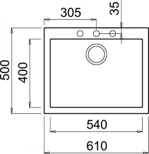Elleci Quadra 110 egy medencés gránit mosogató M79 Aluminium LMQ11079
