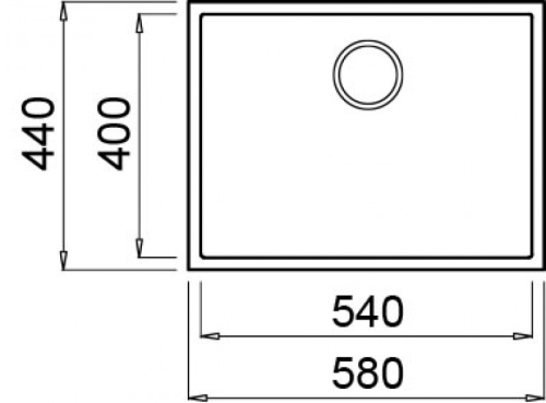 Elleci Quadra 110 munkalap alá szerelhető egy medencés gránit mosogató G54 Nero Pietra LGQ11054BSO
