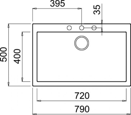 Elleci Quadra 130 egy medencés gránit mosogató M70 Ghisa LMQ13070