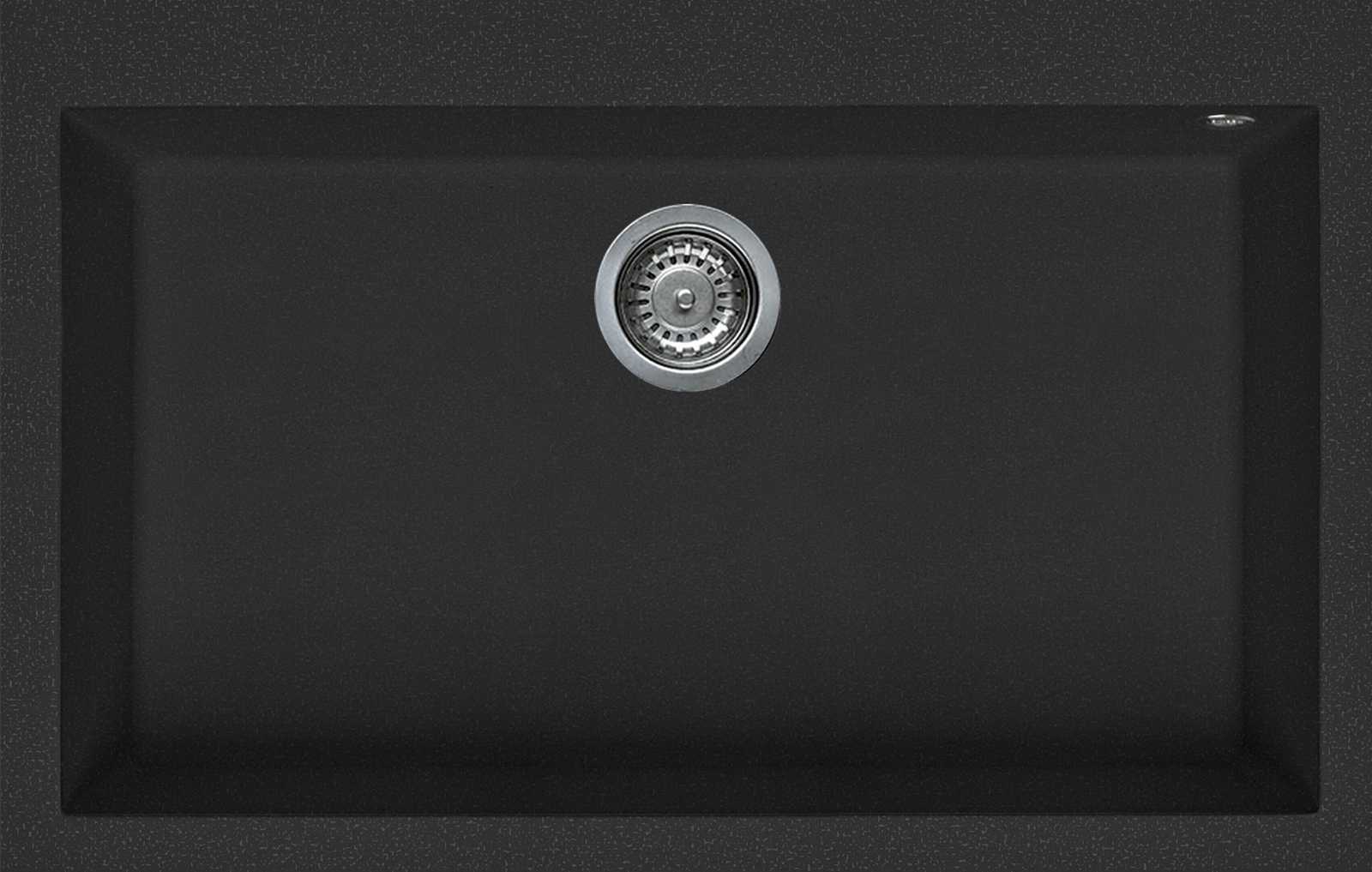 Elleci Quadra 130 egy medencés gránit mosogató G54 Nero Pietra LGQ13054