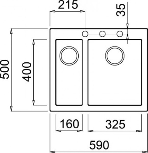 Elleci Quadra 150 egy medence gyümölcsmosóval gránit mosogató M79 Aluminium LMQ15079