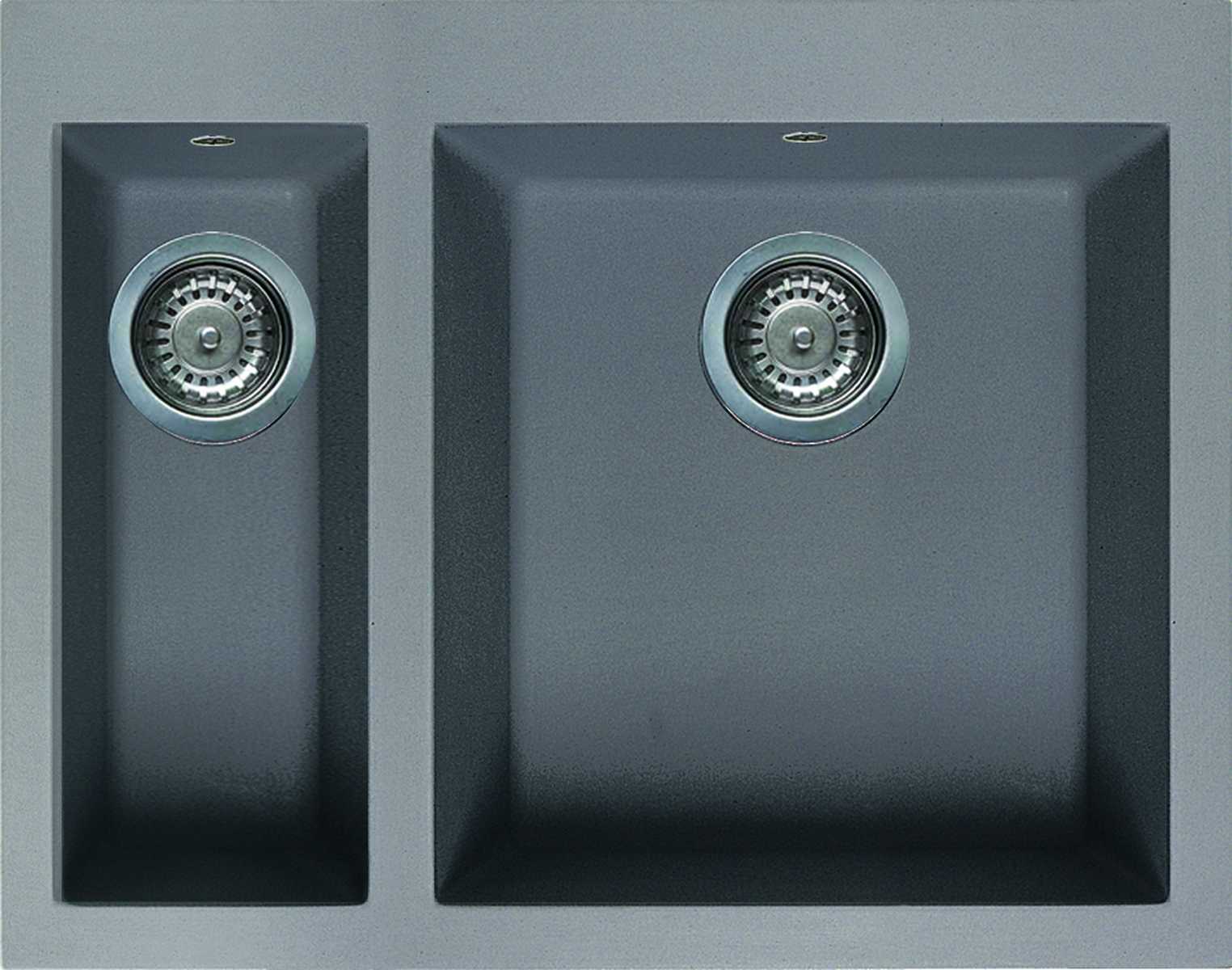 Elleci Quadra 150 egy medence gyümölcsmosóval gránit mosogató M73 Titanium LMQ15073