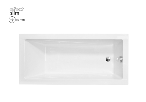 Besco MODERN SLIM 150x70 cm egyenes kád, fehér WAM-150-SL