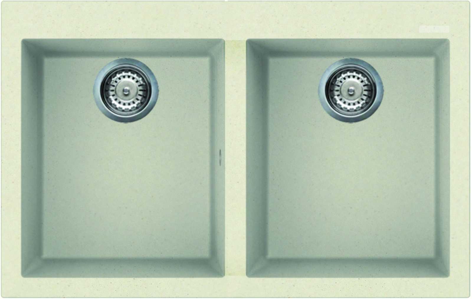 Elleci Quadra 350 két medencés gránit mosogató G62 Bianco Antico LGQ35062