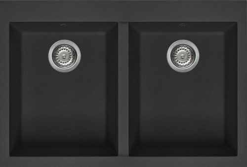 Elleci Quadra 340 két medencés gránit mosogató G40 Nero LGQ34040BTP