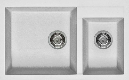 Elleci Quadra 440 két medencés gránit mosogató G68 Bianco LGQ44068