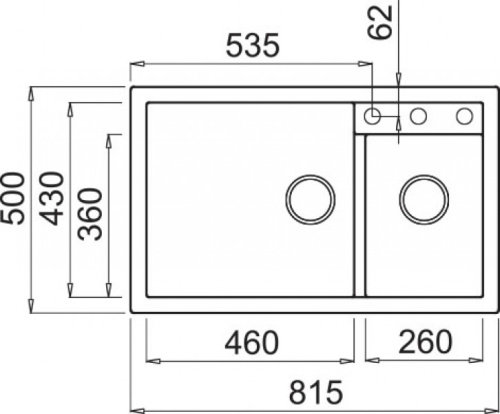 Elleci Quadra 440 két medencés gránit mosogató G68 Bianco LGQ44068