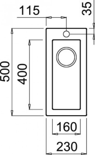 Elleci Quadra 50 egy medencés gránit mosogató G54 Nero Pietra LGQ05054