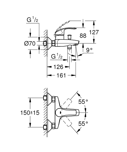 Grohe Eurosmart csaptelep szett SZP-GR5 (33265002, 33300002, 27799001)