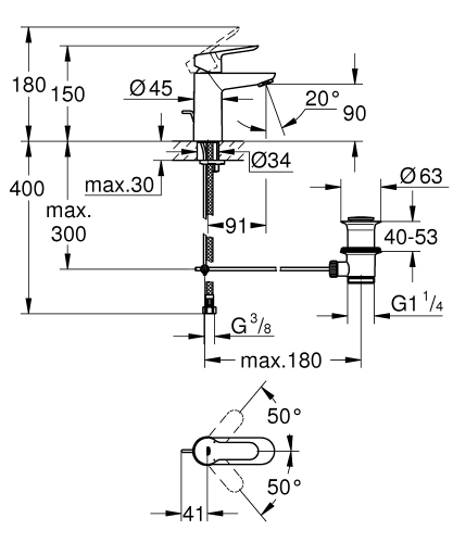 Grohe Bauedge csaptelep szett SZP-GR2 (23356000, 23333000, 27598001)