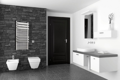 Radeco ARIA A5-350/2 design törölközőszárítós csőradiátor (750 W, fehér, 1250x385 mm)