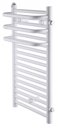 Radeco ARIA A2-400/2 design törölközőszárítós csőradiátor (525 W, fehér, 680x435 mm)