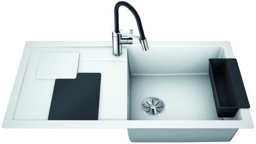 BLANCO SITY XL 6S Silgranit mosogató lávaszürke tartozékokkal, fehér 525051