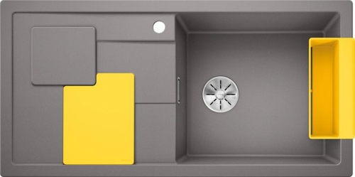 BLANCO SITY XL 6S Silgranit mosogató citromsárga tartozékokkal, alumetál 525054