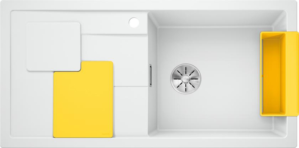 BLANCO SITY XL 6S Silgranit mosogató citromsárga tartozékokkal, fehér 525055