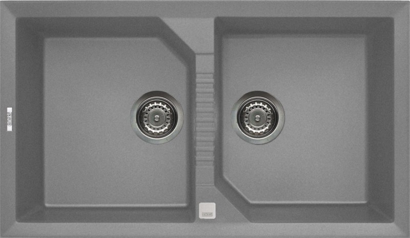Elleci Tekno 450 két medencés gránit mosogató, G48 Cemento LGT45048