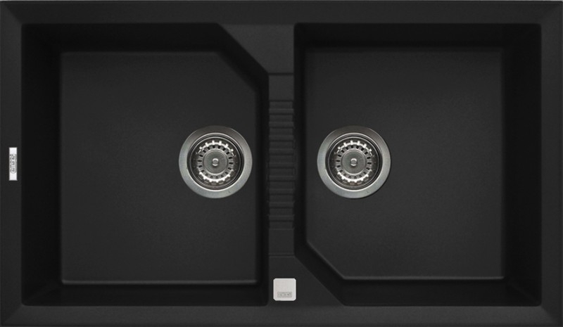 Elleci Tekno 450 két medencés gránit mosogató, G40 Nero LGT45040