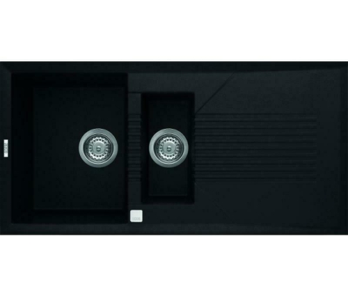 Elleci Tekno 475 egy medence gyümölcsmosóval, csepegtetővel gránit mosogató, G40 Nero LGT47540