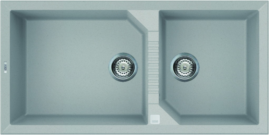 Elleci Tekno 490 két medencés gránit mosogató, M79 Aluminum LMT49079