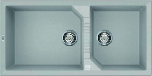 Elleci Tekno 490 két medencés gránit mosogató, M79 Aluminum LMT49079