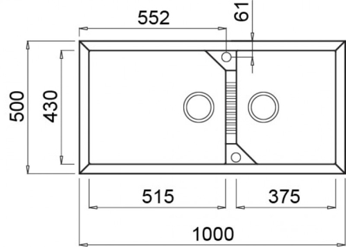 Elleci Tekno 490 két medencés gránit mosogató G48 Cemento LGT49048