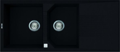 Elleci Tekno 500 két medence csepegtetővel gránit mosogató, G40 Nero LGT500G40