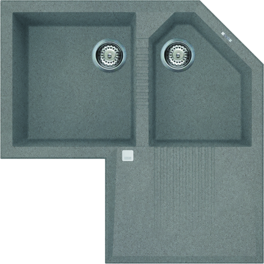 Elleci Tekno Corner sarok gránit mosogató, M73 Titanium LMTCOR73