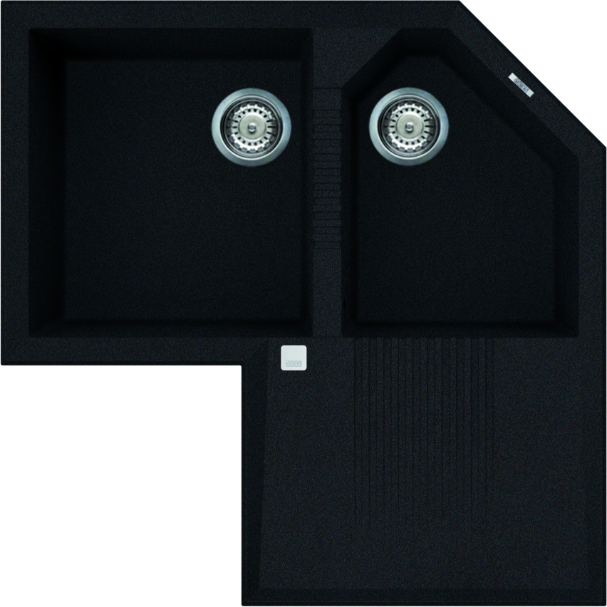 Elleci Tekno Corner sarok gránit mosogató, G59 Antracite LGTCOR59