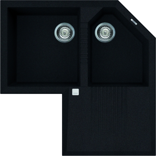 Elleci Tekno Corner sarok gránit mosogató, G59 Antracite LGTCOR59