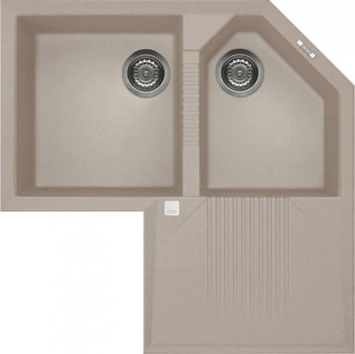 Elleci Tekno Corner sarok gránit mosogató, G43 Tortora LGTCOR43