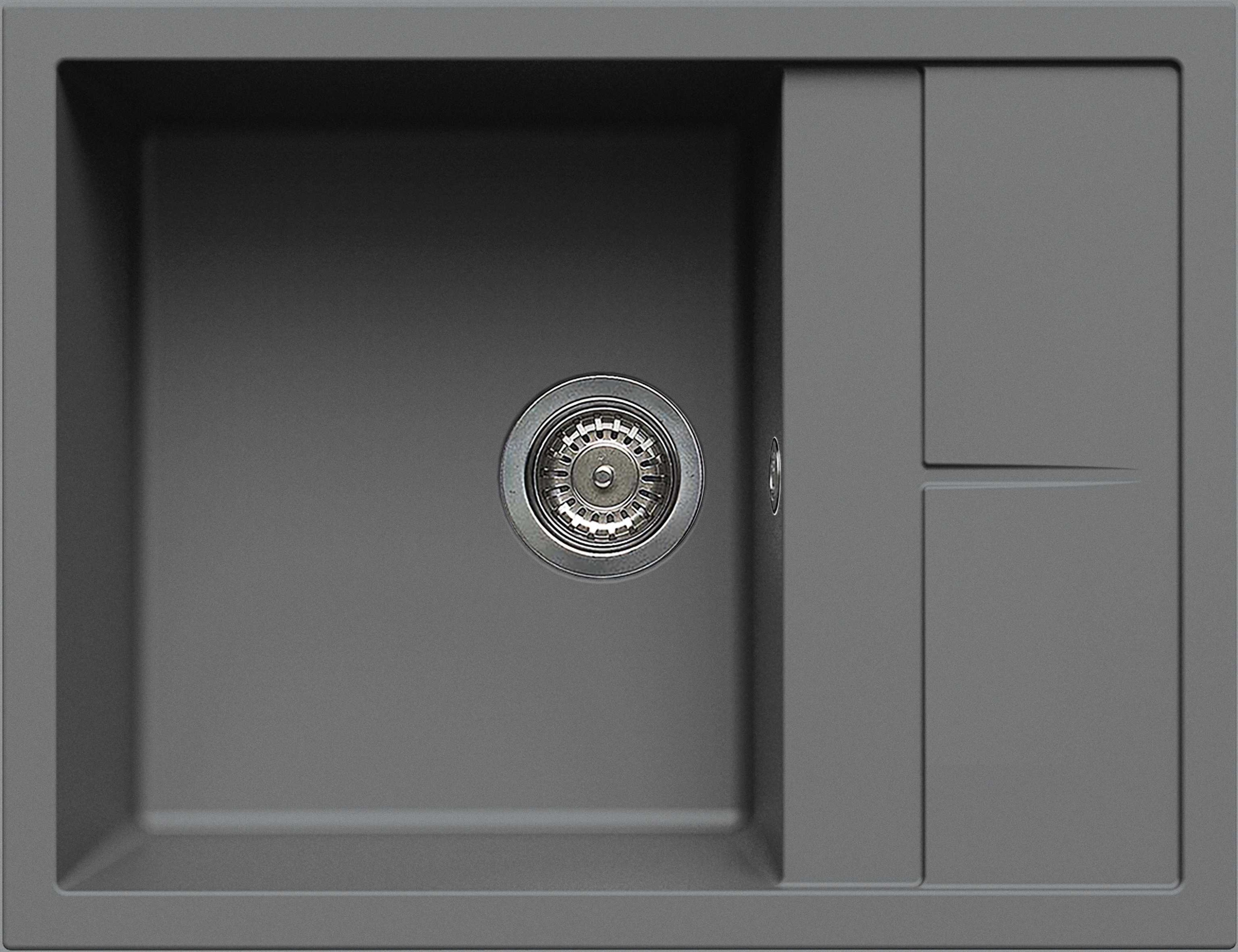 Elleci Unico 125 egy medence csepegtetővel gránit mosogató M73 Titanium LMU12573