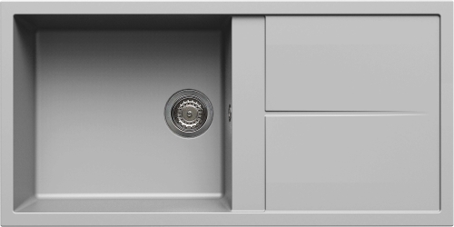 Elleci Unico 480 egy medence csepegtetővel gránit mosogató, M79 Aluminum LMU48079