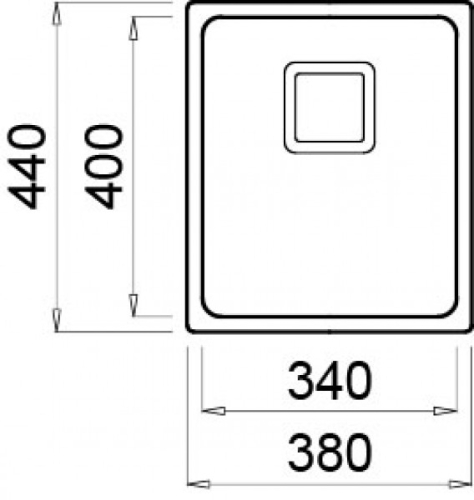 Elleci W-Square 340 munkalapra, munkalap alá és szintbe is szerelhető 1 medencés mosogató, inox LIW340SACMU