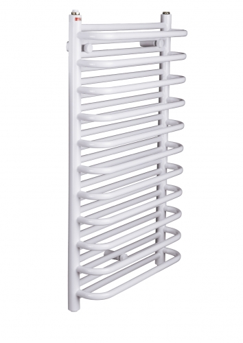 Radeco MARIO A1-600/M design törölközőszárítós csőradiátor (560 W, fehér, 490x635 mm)