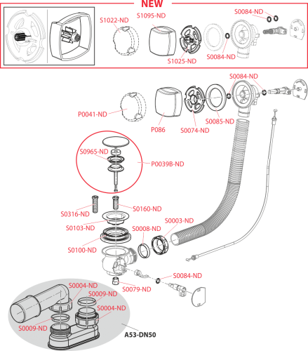 Alcaplast A51CRM 80 Automata kádszifon készlet, króm 800 mm