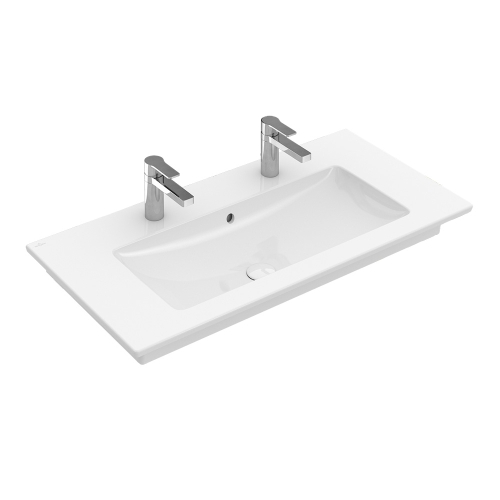 Villeroy and Boch Venticello 100x50 cm beépíthető mosdó, 2 csaplyukkal CeramicPlus felülettel 4104AKR1