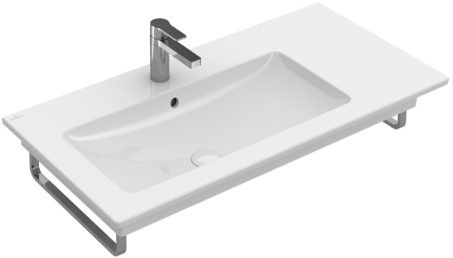 Villeroy and Boch Venticello 100x50 cm beépíthető aszimmetrikus mosdó, 1 csaplyukkal, balos CeramicPlus felülettel 4134L1R1