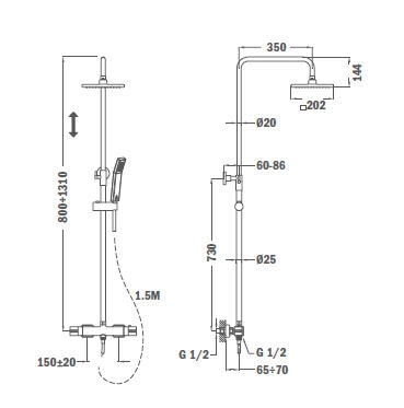 Strohm Teka Soller termosztátos zuhanyrendszer 85.238.02.00 (852380200)