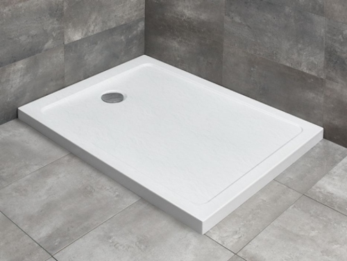 Radaway Doros Stone F szögletes lapos zuhanytálca, 90x70 cm fehér SDRF9070-01-04S
