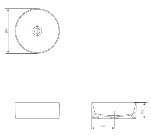Cersanit Crea 38 pultra ültethető mosdó K114-020