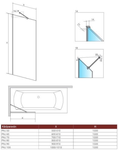 Radaway Modo New PNJ 100 kádparaván 10006100-01-01